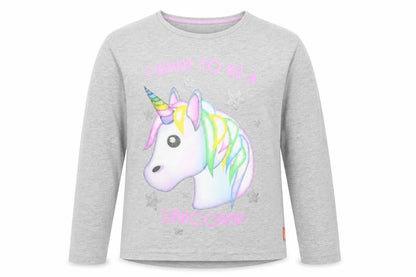 Nutmeg Girls Grey Solid  Top Pyjama Top Size 13-14 Years  - Unicorn