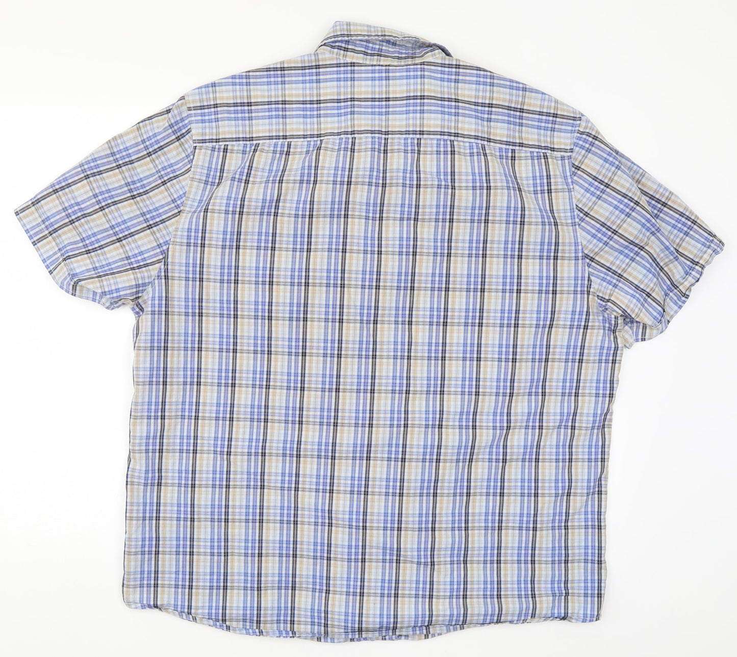 Mens UK Size XL Lime Blue  Button-Up Short Sleeve Casual Shirt