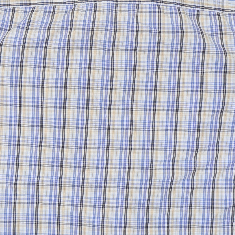 Mens UK Size XL Lime Blue  Button-Up Short Sleeve Casual Shirt