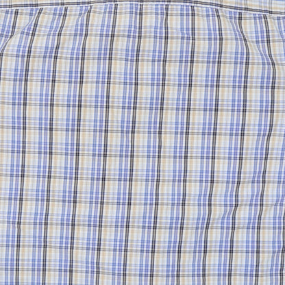Mens UK Size XL Lime Blue  Button-Up Short Sleeve Casual Shirt