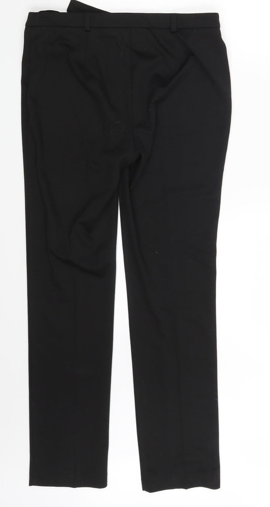 Womens UK Size 10 Very Regular Fit Dress Pants Black Trousers