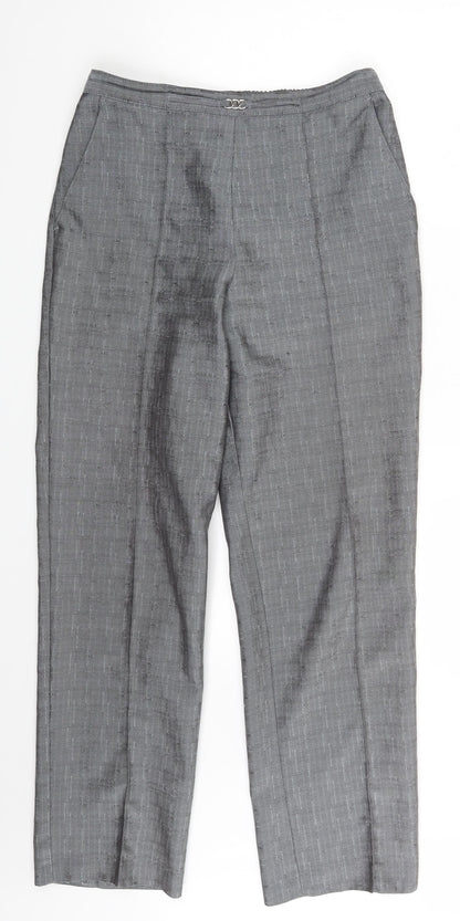 Womens UK Size One Size Preworn Regular Fit Dress Pants Grey Trousers