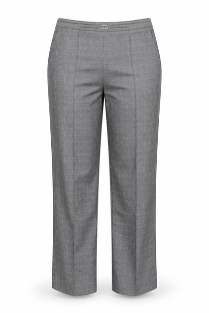 Womens UK Size One Size Preworn Regular Fit Dress Pants Grey Trousers