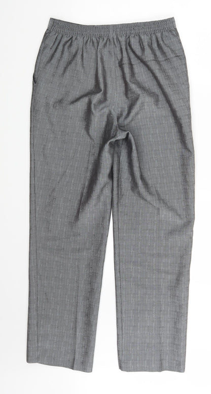 Womens UK Size One Size Preworn Regular Fit Dress Pants Grey Trousers