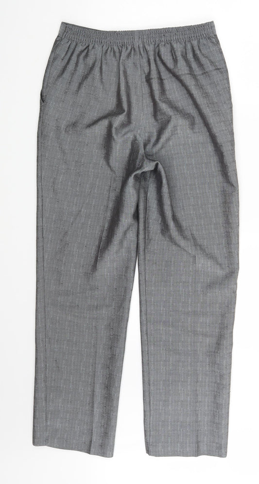 Womens UK Size One Size Preworn Regular Fit Dress Pants Grey Trousers