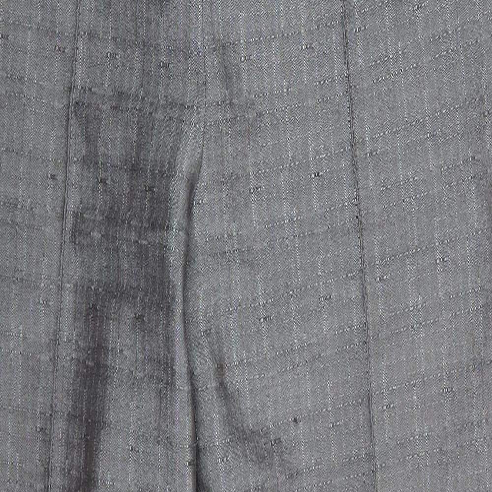 Womens UK Size One Size Preworn Regular Fit Dress Pants Grey Trousers