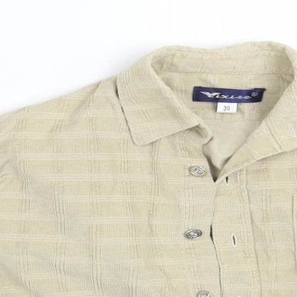 Yixite Girls Beige  Corduroy Basic Button-Up One Size