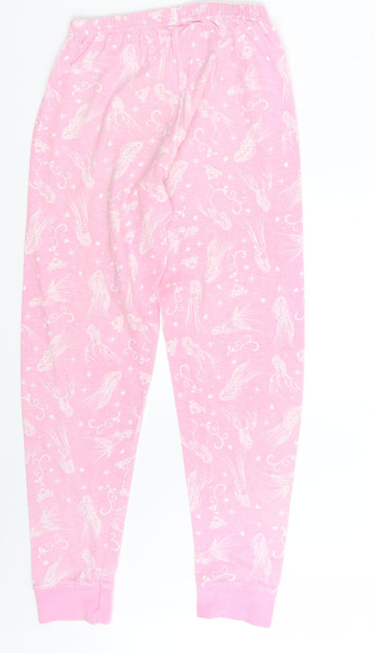 Disney Girls Pink Animal Print  Jogger Trousers Size 9 Years