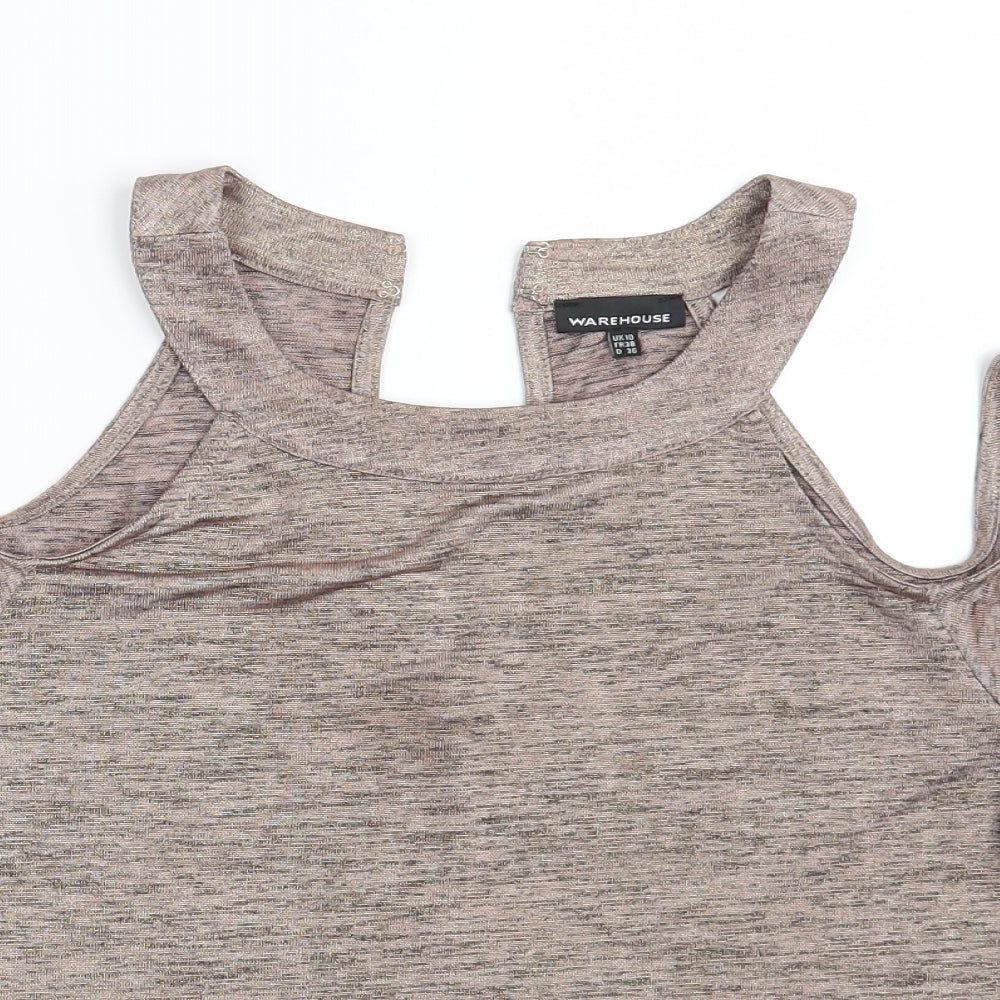 Womens UK Size 10 Warehouse Pink Basic T-Shirt