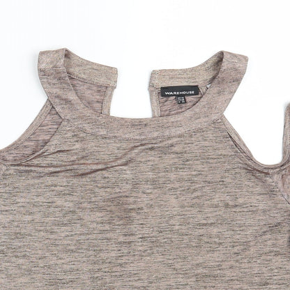 Womens UK Size 10 Warehouse Pink Basic T-Shirt