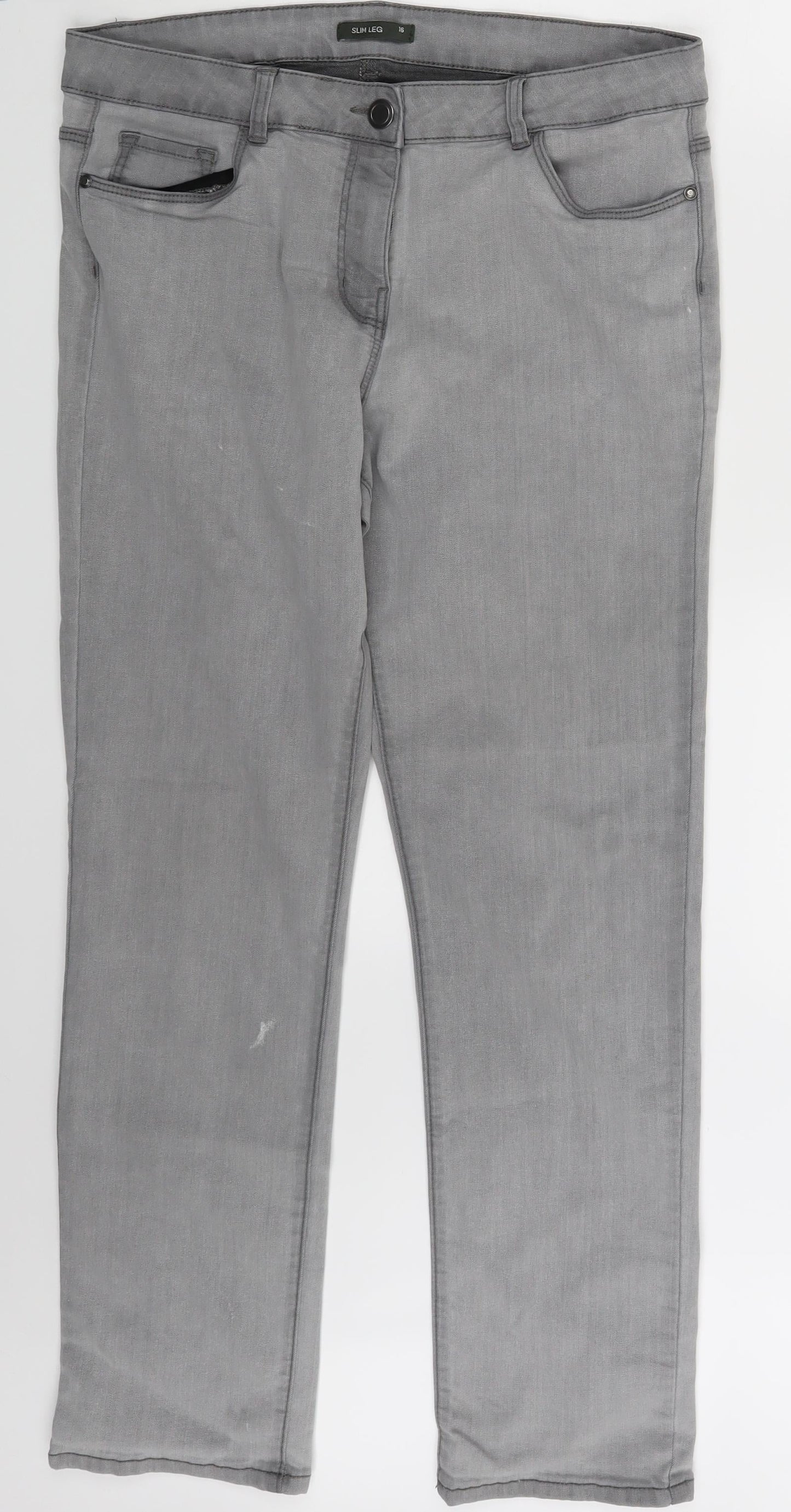 Bonmarché Womens Grey  Denim Skinny Jeans Size 16 L27 in