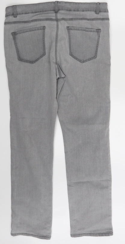 Bonmarché Womens Grey  Denim Skinny Jeans Size 16 L27 in