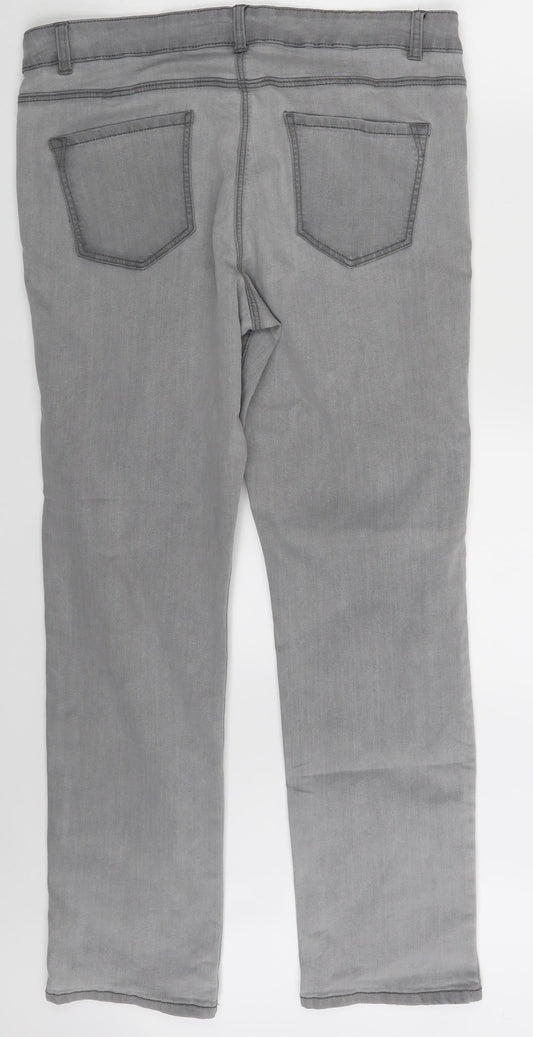 Bonmarché Womens Grey  Denim Skinny Jeans Size 16 L27 in