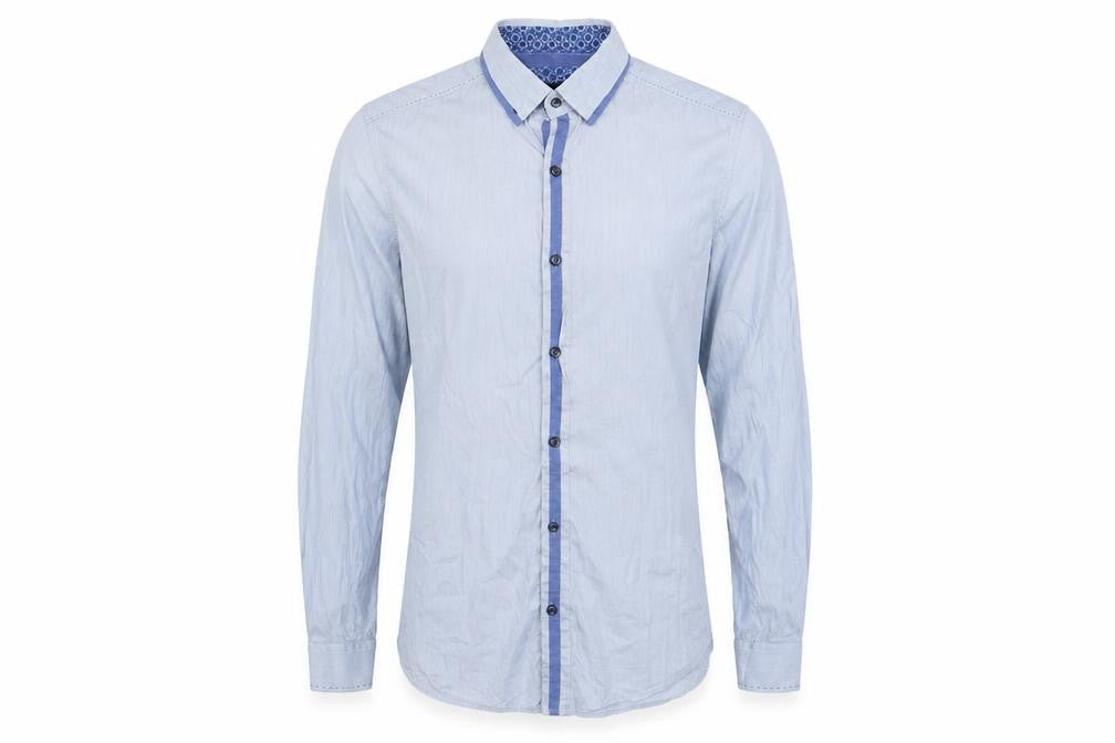 Mens UK Size L NEXT Blue  Button-Up Long Sleeve Casual Shirt