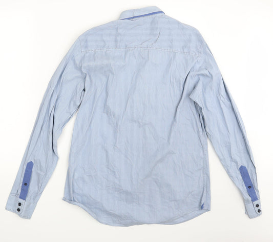 Mens UK Size L NEXT Blue  Button-Up Long Sleeve Casual Shirt