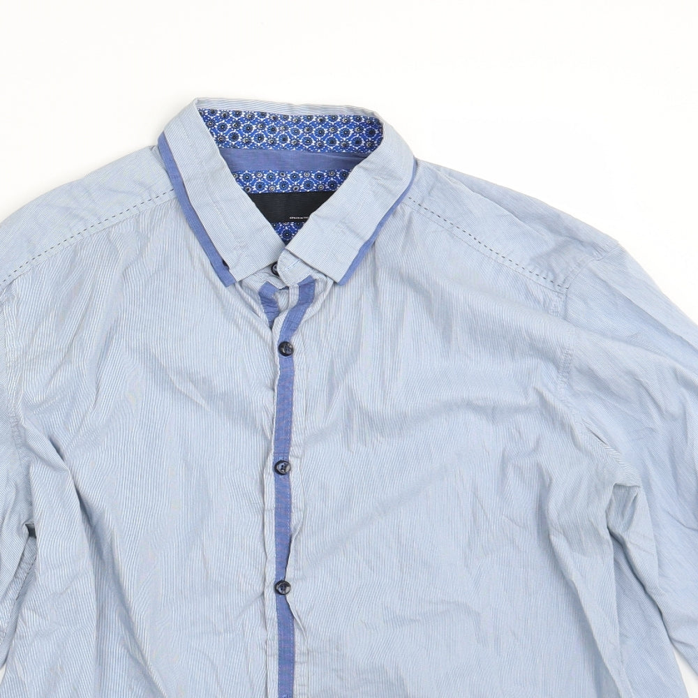 Mens UK Size L NEXT Blue  Button-Up Long Sleeve Casual Shirt