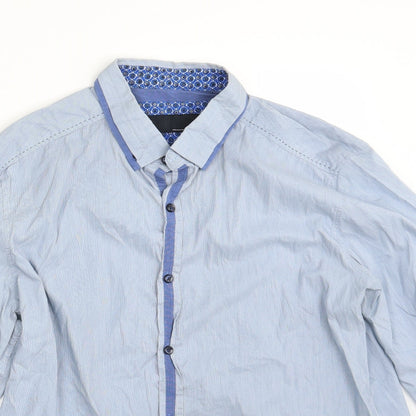 Mens UK Size L NEXT Blue  Button-Up Long Sleeve Casual Shirt