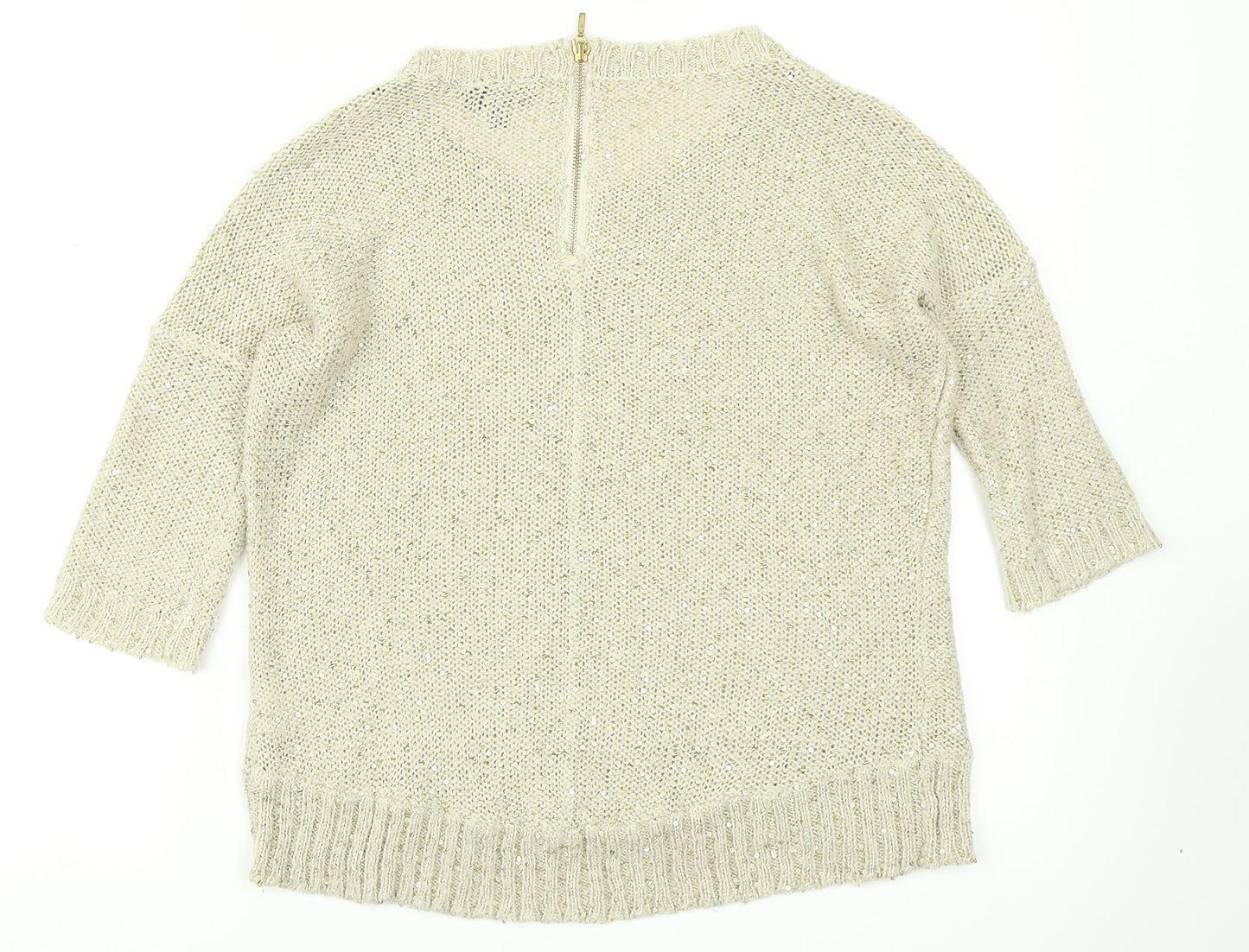 Womens UK Size 8 Warehouse Beige Pullover Jumper
