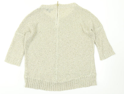 Womens UK Size 8 Warehouse Beige Pullover Jumper