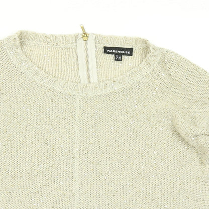 Womens UK Size 8 Warehouse Beige Pullover Jumper