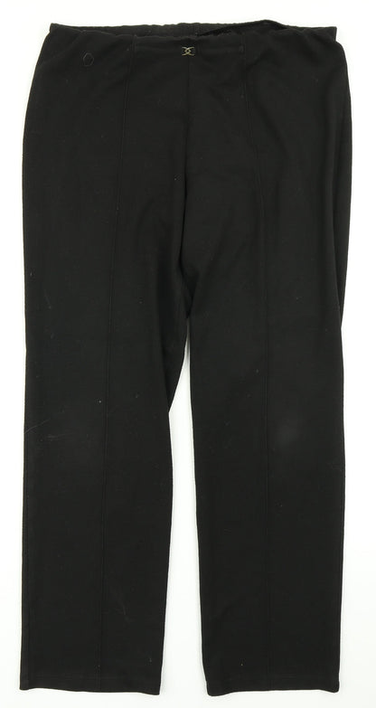 Womens UK Size 14 Marks & Spencer Regular Fit Dress Pants Black Trousers