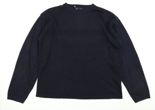 Tom Hagan Mens Blue  Knit Pullover Jumper Size L
