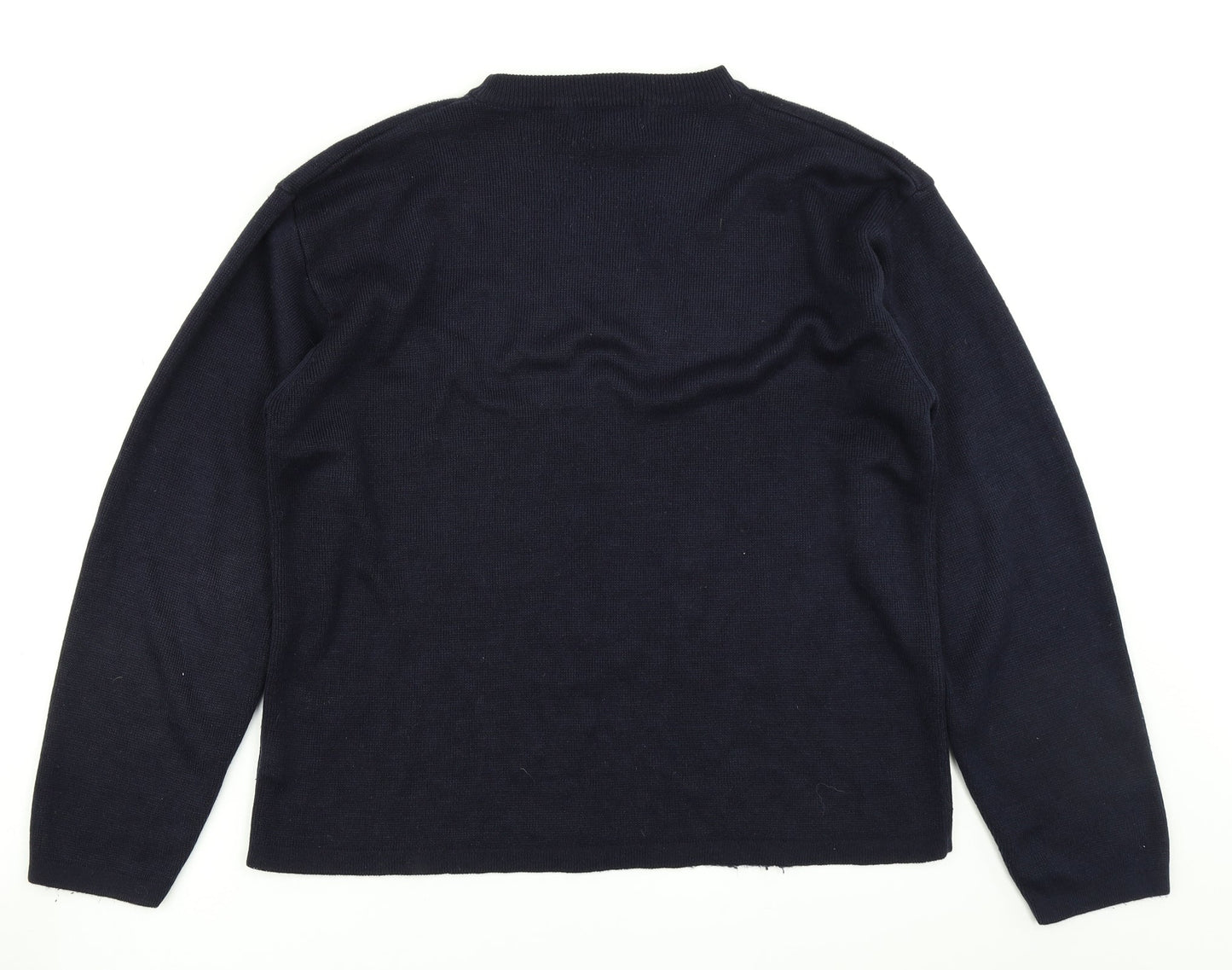 Tom Hagan Mens Blue  Knit Pullover Jumper Size L
