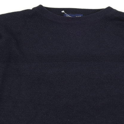 Tom Hagan Mens Blue  Knit Pullover Jumper Size L