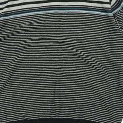 George Mens Black Striped Knit Pullover Jumper Size XL