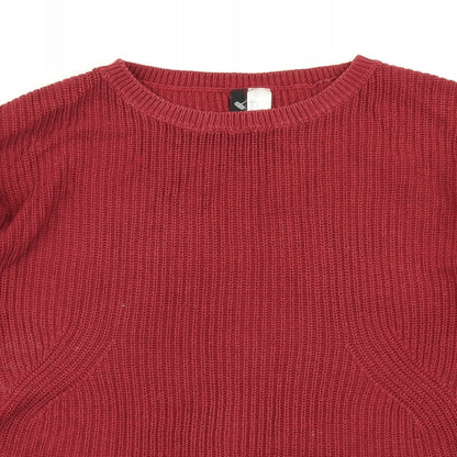 Womens UK Size S Divided Red Pullover Jumper