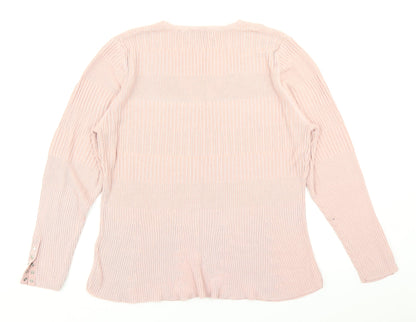 Per Uap Womens Pink  Knit Pullover Jumper Size 16