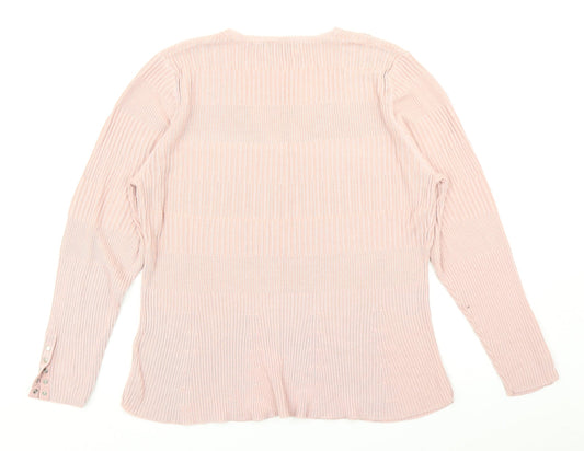 Per Uap Womens Pink  Knit Pullover Jumper Size 16