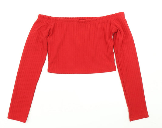 SheIn Womens Red   Cropped T-Shirt Size S