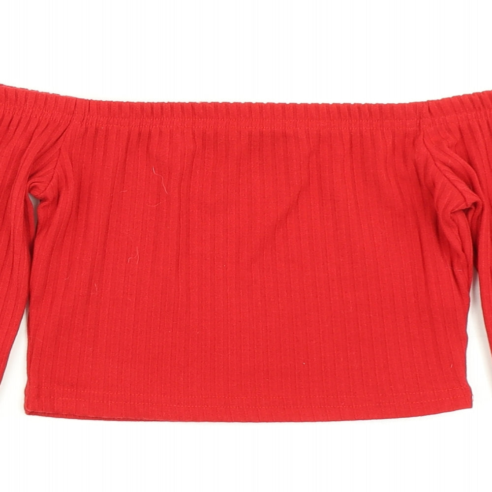 SheIn Womens Red   Cropped T-Shirt Size S