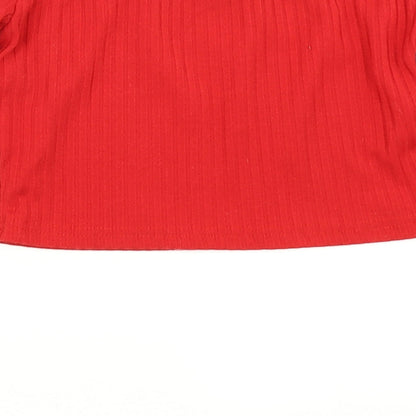 SheIn Womens Red   Cropped T-Shirt Size S
