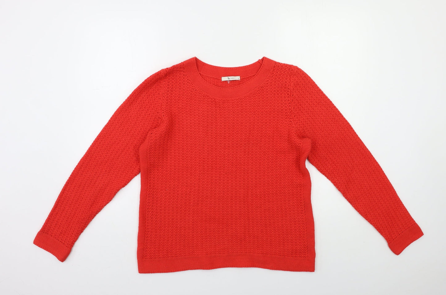 TU Womens Red  Knit Pullover Jumper Size 12