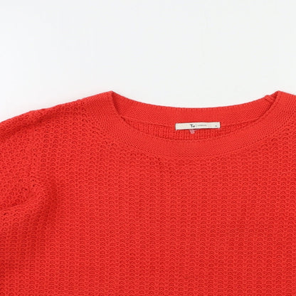 TU Womens Red  Knit Pullover Jumper Size 12
