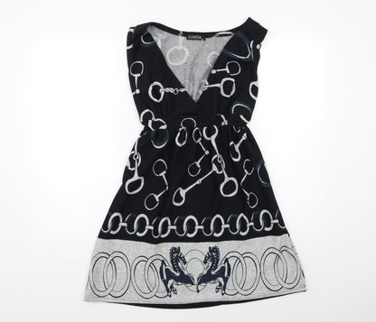 Luxestar Womens Black Geometric  Jumper Dress  Size M