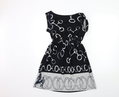Luxestar Womens Black Geometric  Jumper Dress  Size M