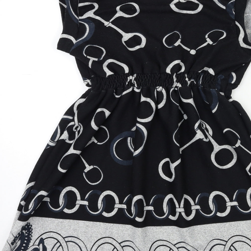 Luxestar Womens Black Geometric  Jumper Dress  Size M