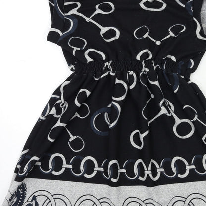 Luxestar Womens Black Geometric  Jumper Dress  Size M