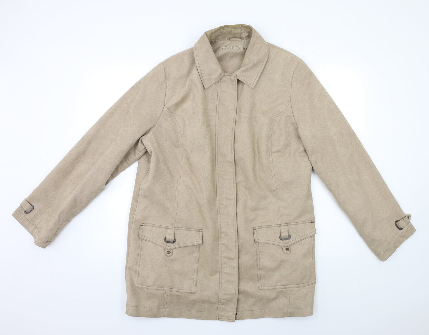 Womens UK Size M Bonmarché Beige Overcoat