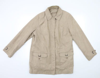 Womens UK Size M Bonmarché Beige Overcoat