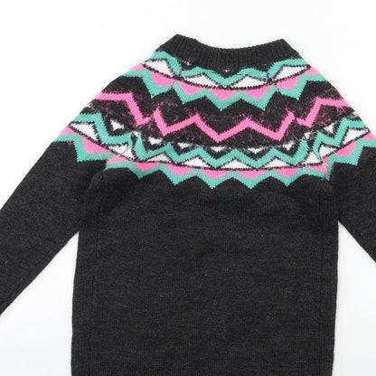 Matalan Girls Grey  Knit Pullover Jumper Size 6 Years