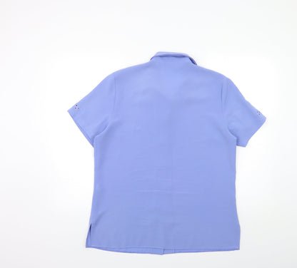 EWM Womens Blue   Basic Button-Up Size 12