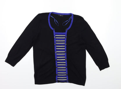 Womens UK Size 12 M&Co Black Pullover Jumper