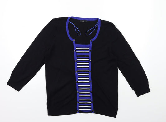Womens UK Size 12 M&Co Black Pullover Jumper