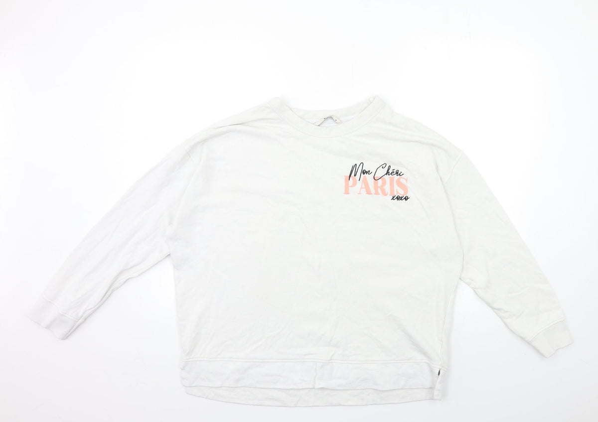 Tu Womens White   Pullover Sweatshirt Size 18