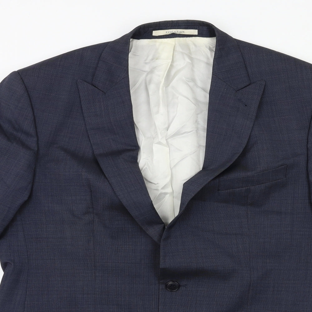 Mens UK Size 42 Baumer Regular Blue Suit Jacket