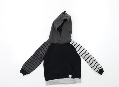 George Boys Black Striped  Pullover Hoodie Size 3-4 Years